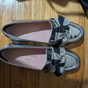 Sz 8 Kate Spade Women's Metallic Bow Loafers Only * Matching Bag Sold Separate*